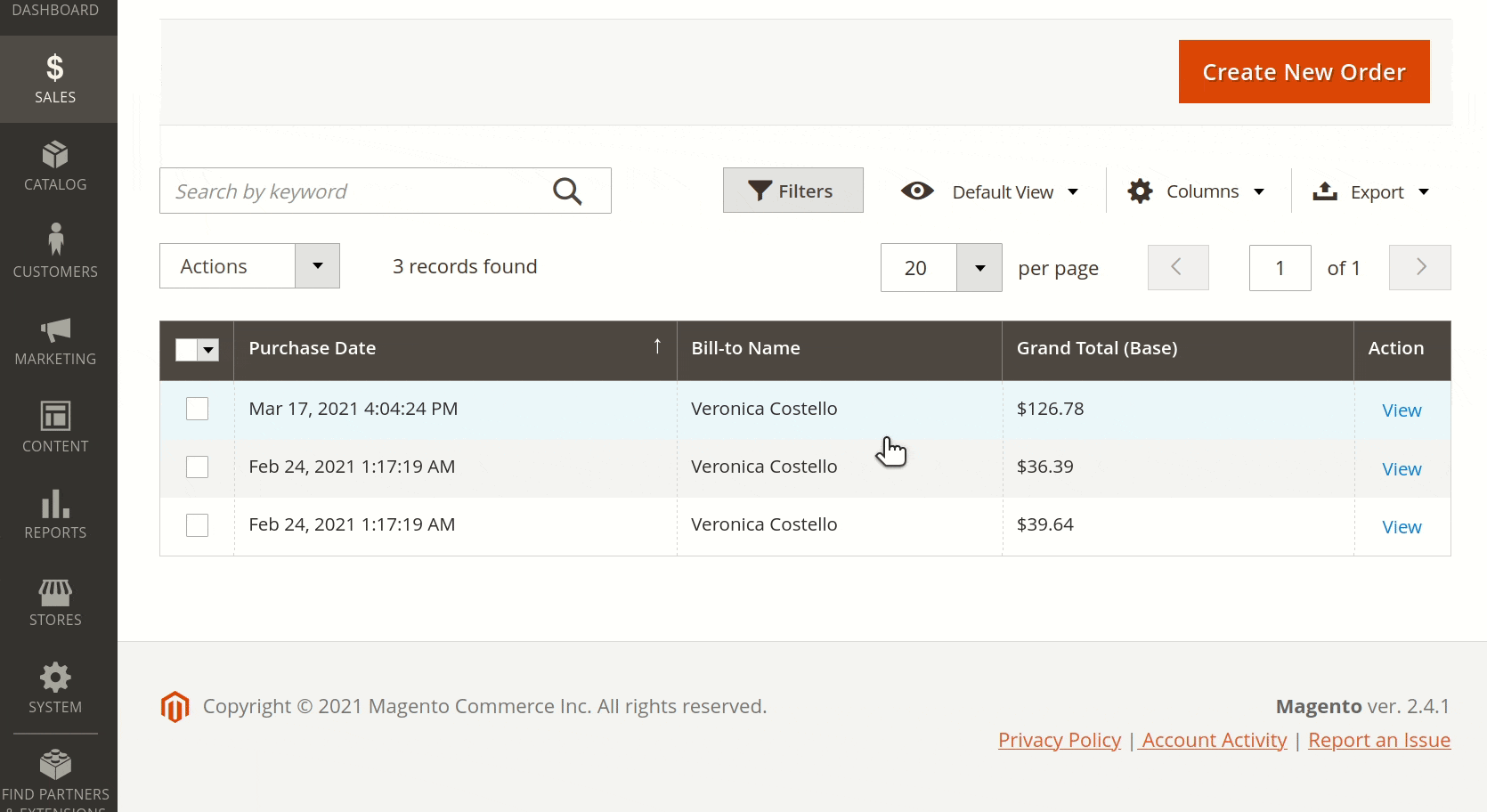 Information on items