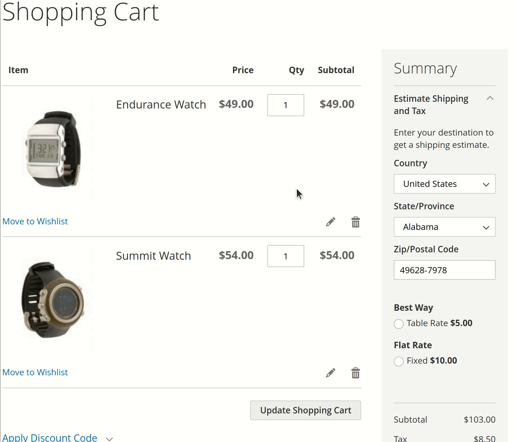applying shipping area rule