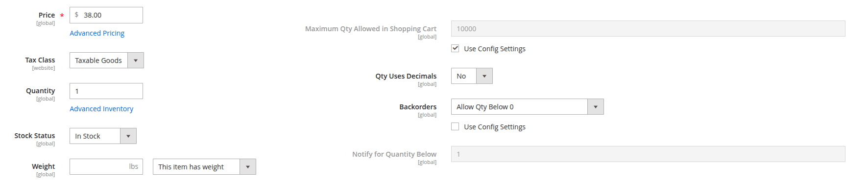 is salable smart attribute