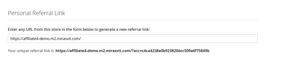 Personal Referral Link