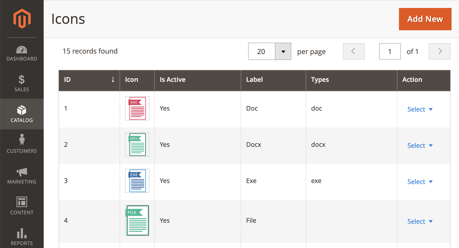 Default icons in Mirasvit Magento 2 Product Attachment module