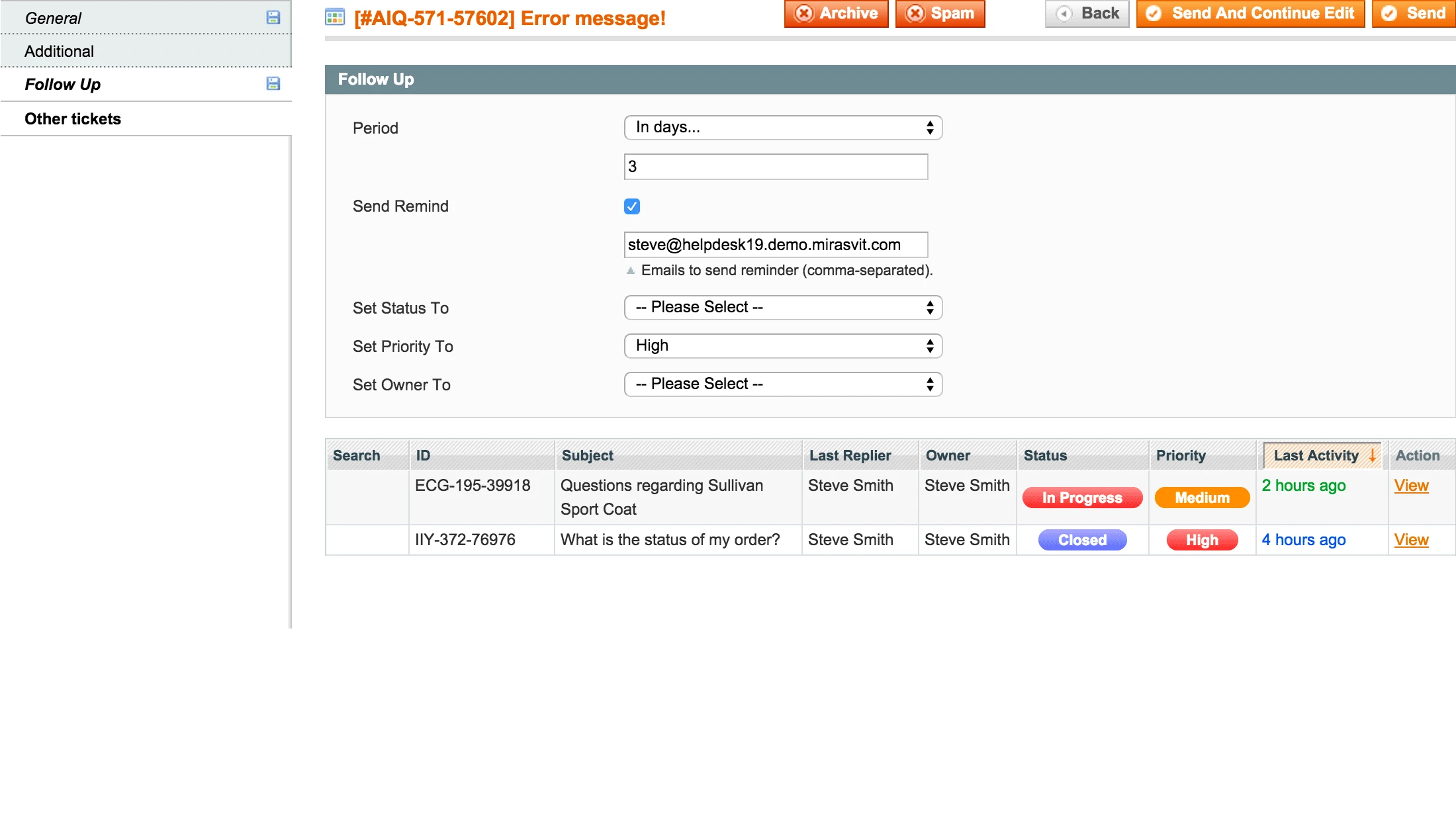 Backend - Ticket - Follow Up