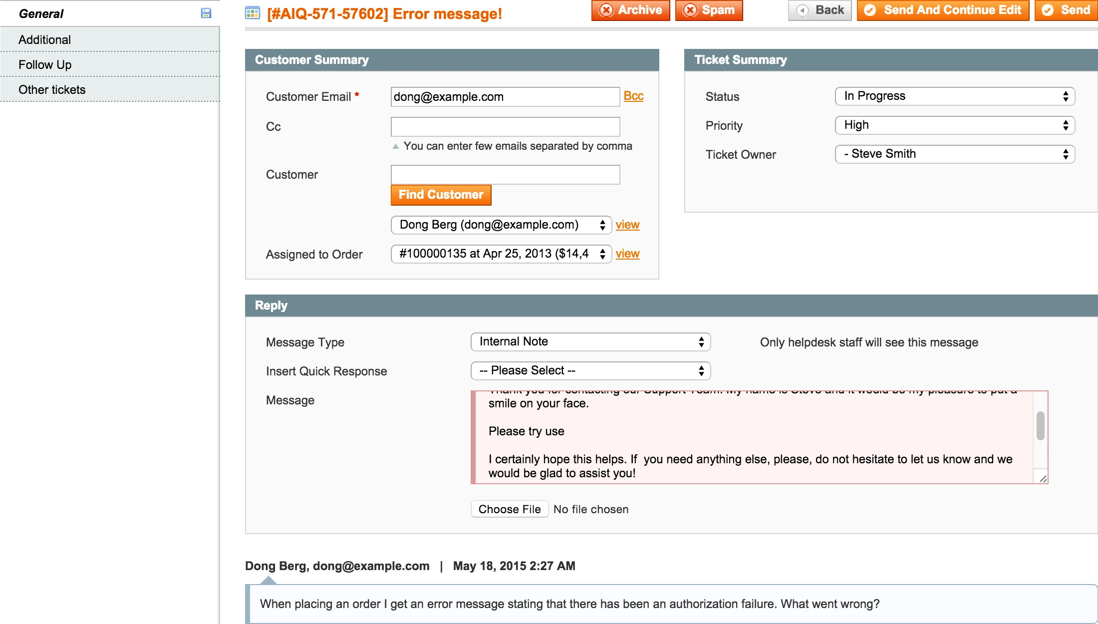 Backend - Ticket - General