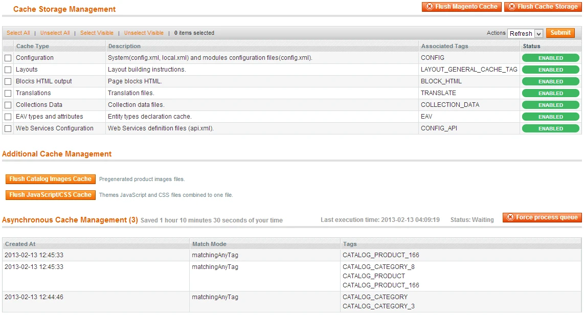 Cache Storage Management