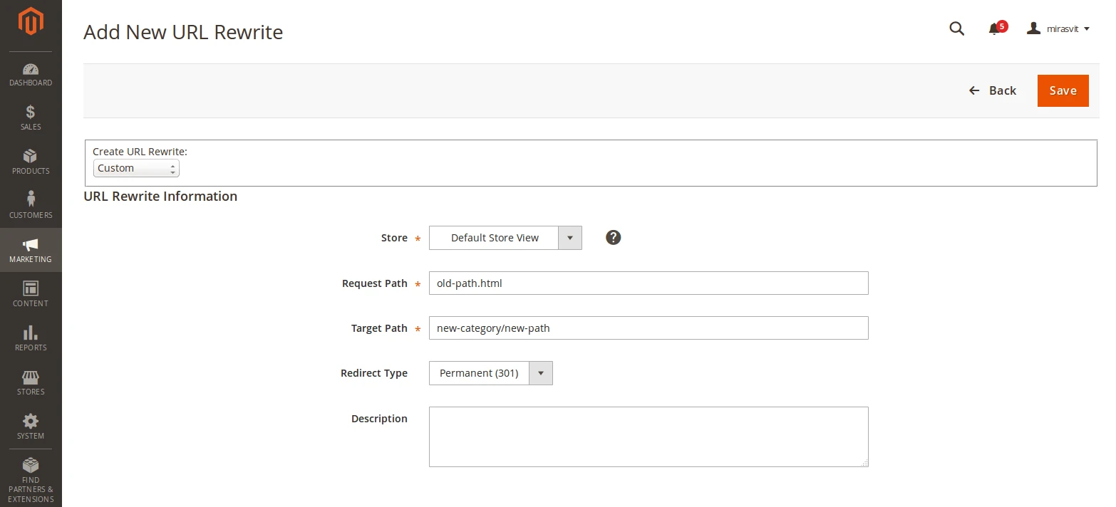 url rewrite in magento2