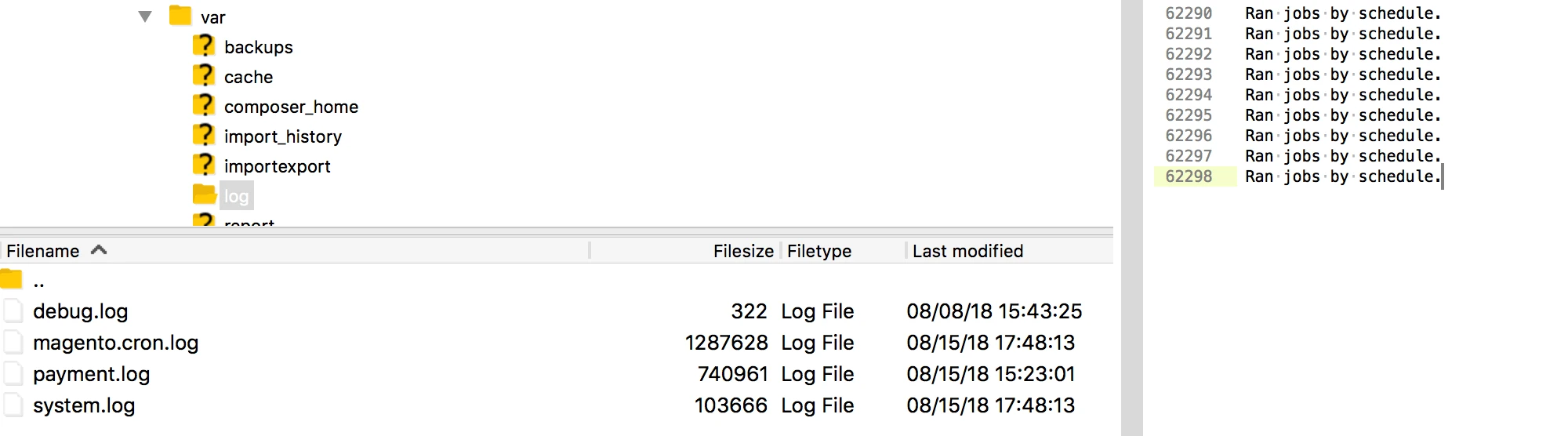 Magento 2 Cron Log File