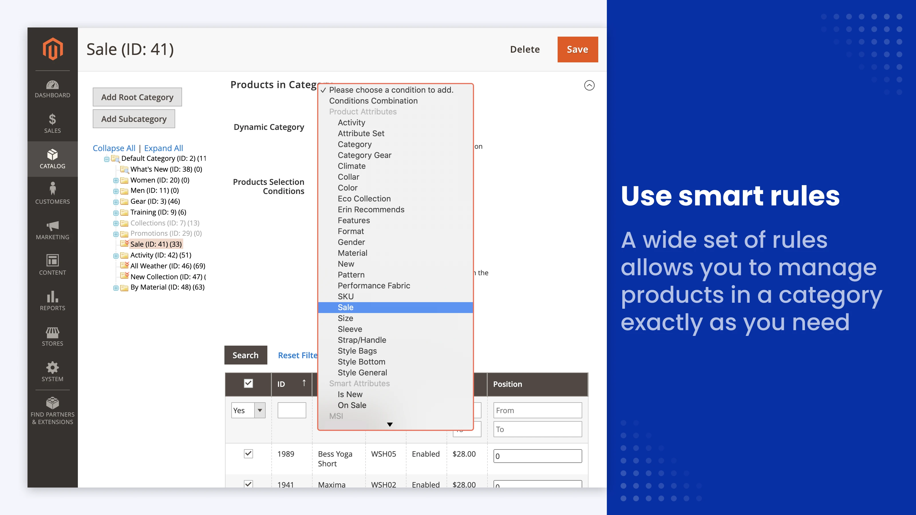 dynamic category sale
