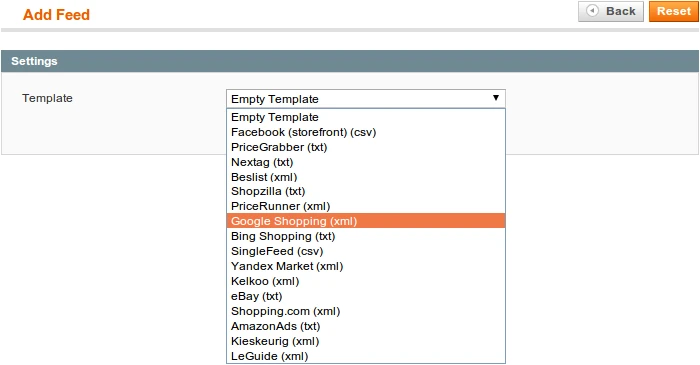 magento data feed