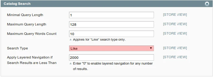 magento search no results