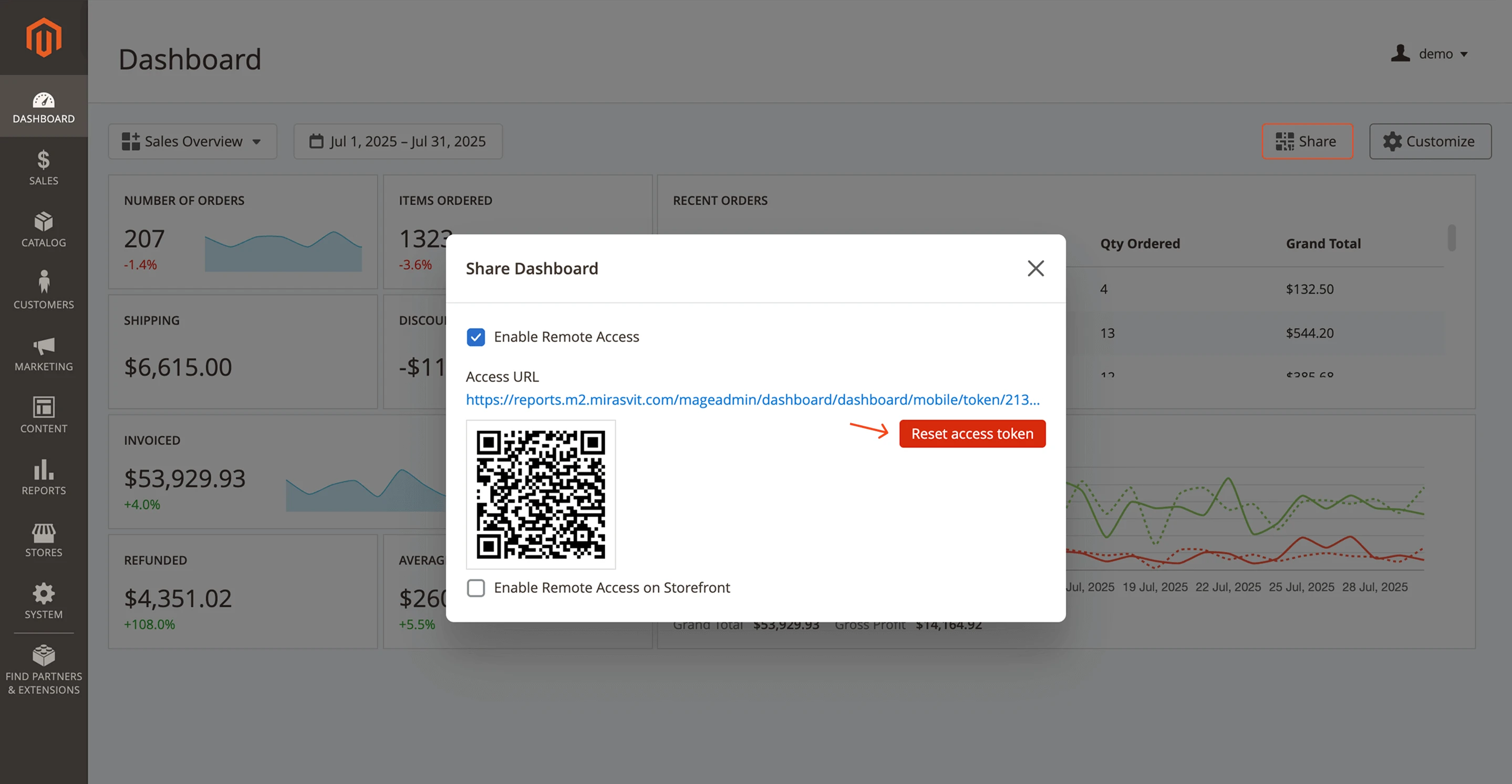 Access Token Reset for Shared Dashboards