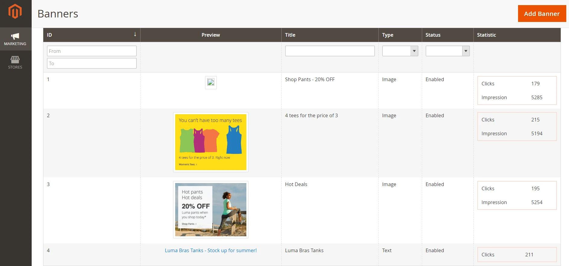 Affiliate Promotional Products backend