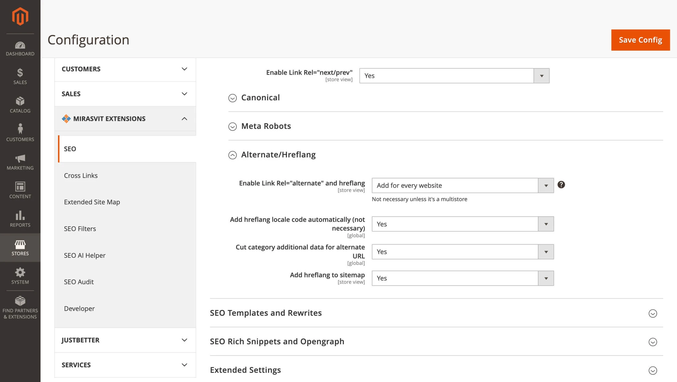 Alternate tags for Brand pages generated by Layered Navigation