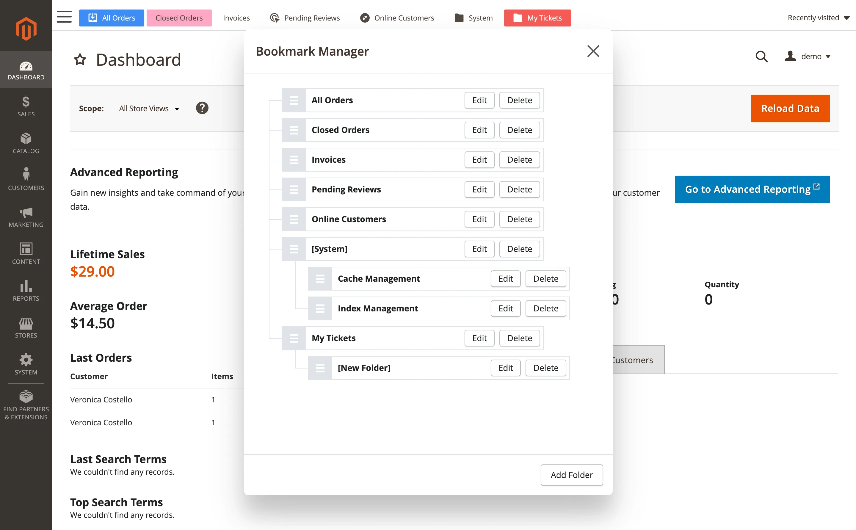 Bookmarks module example