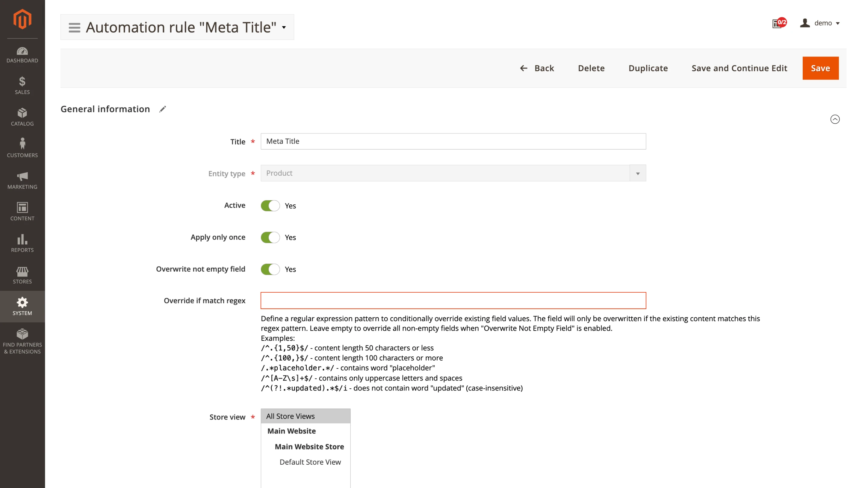 AI Assistant regex settings