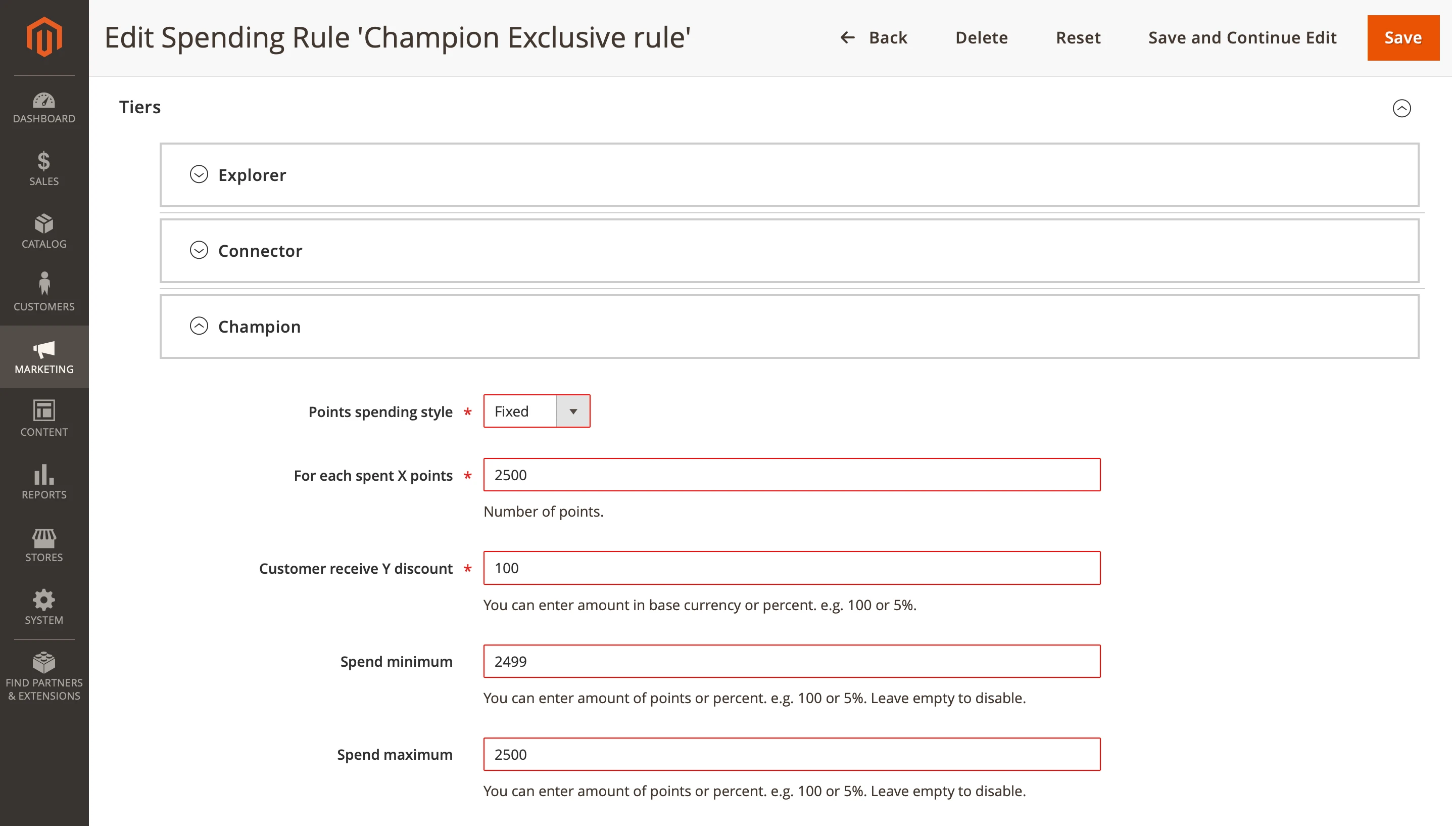 Edit champion exclusive spending rule for Champion tiers