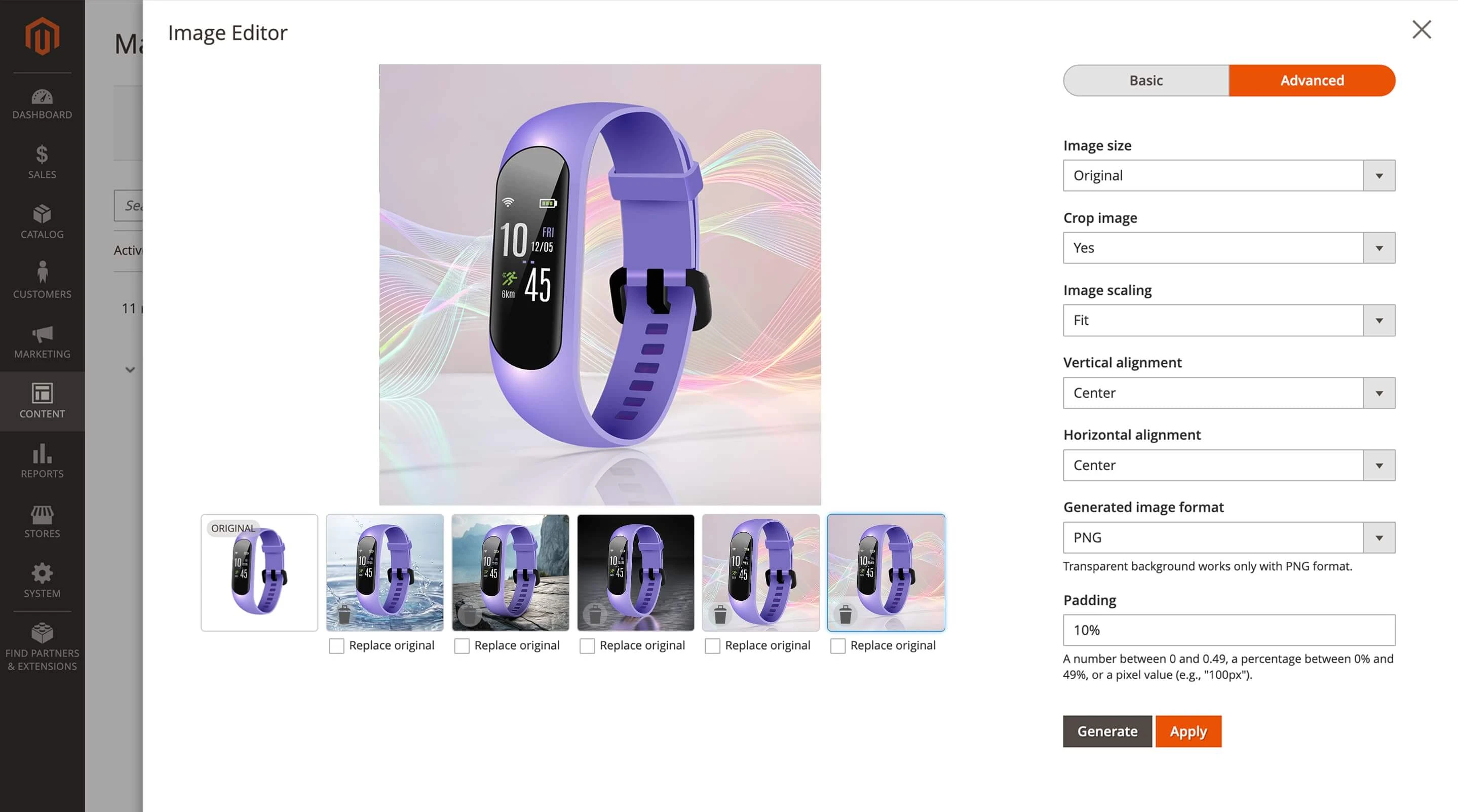 Enhancing composition with cropping and centering
