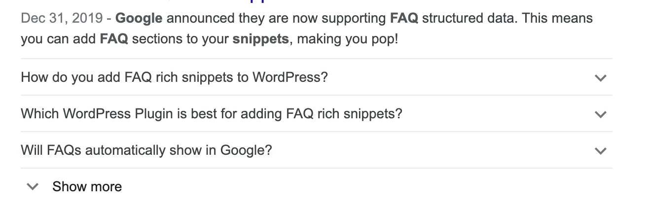 FAQ Rich Snippet