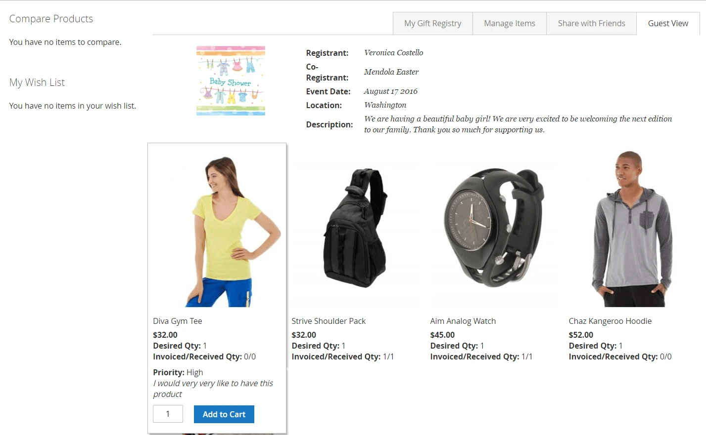 Givers can buy right from the Guest View mode
