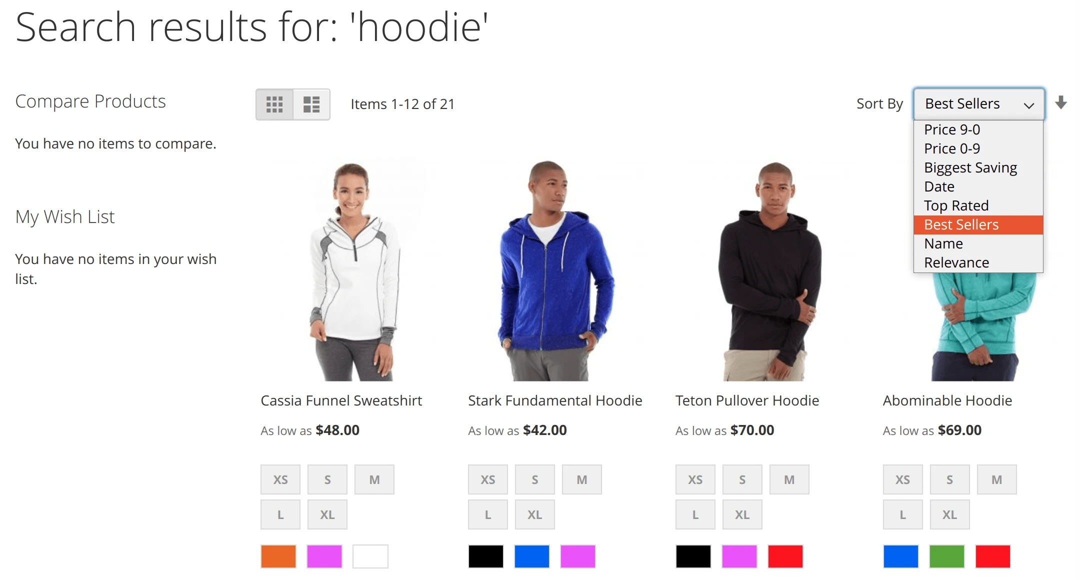 Using custom sorting criteria within site search in Mirasvit Magento 2 Improved Sorting module.