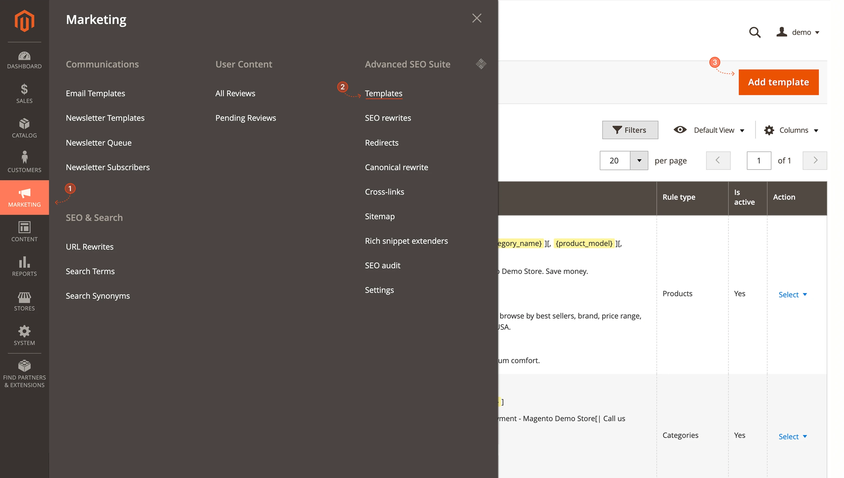Path to Mirasvit SEO templates