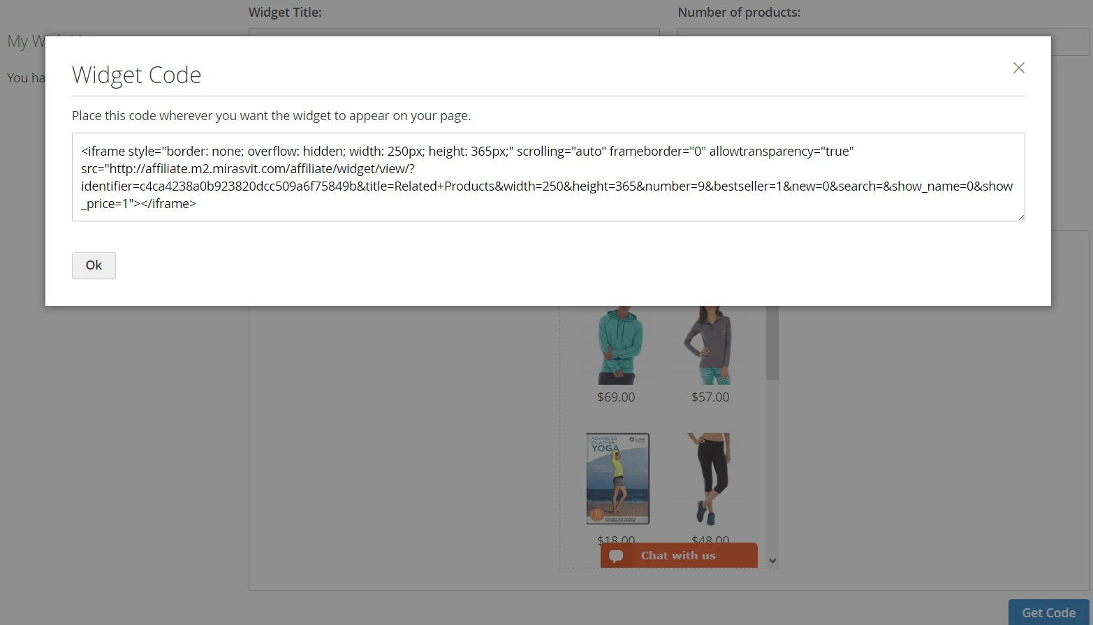 Referral widget code