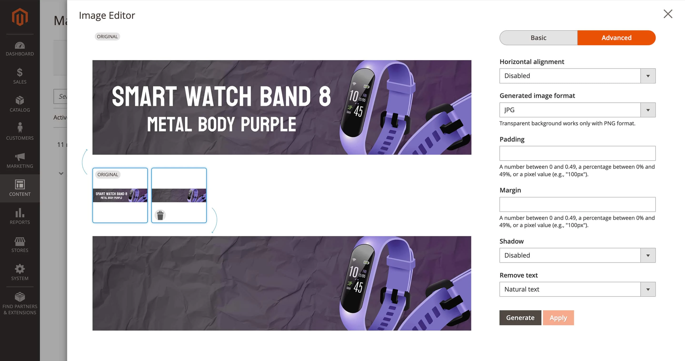 Removing artificial and natural text
