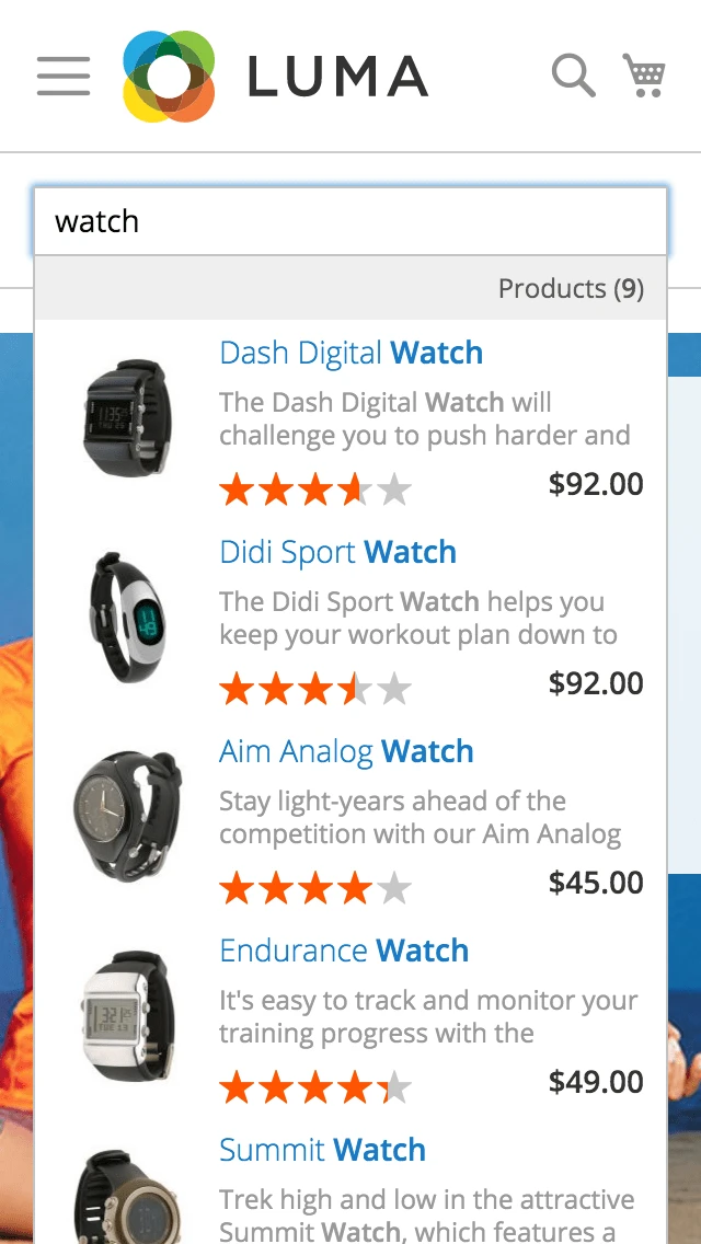 Mobile-friendly search results