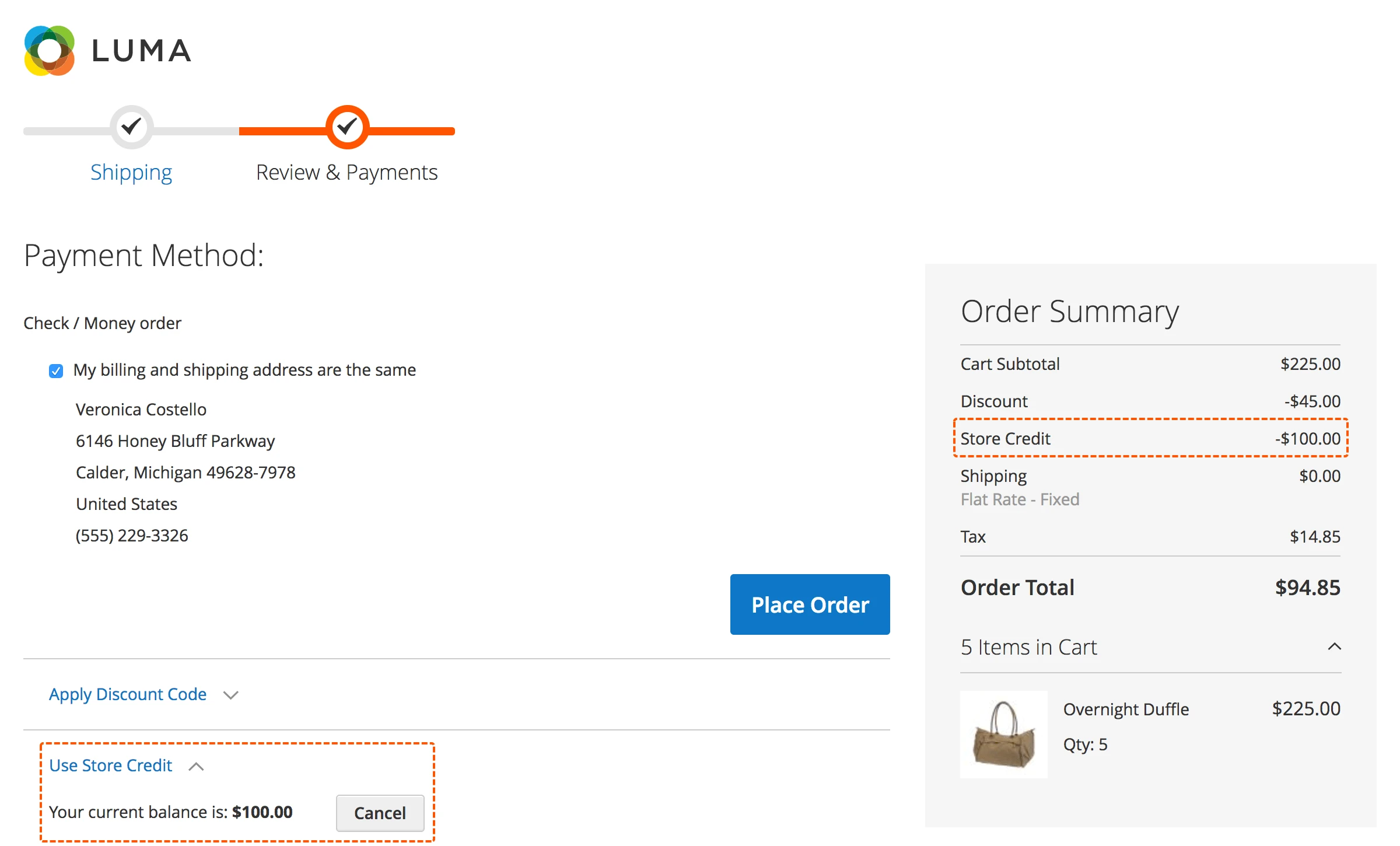 Store Credit & Refund