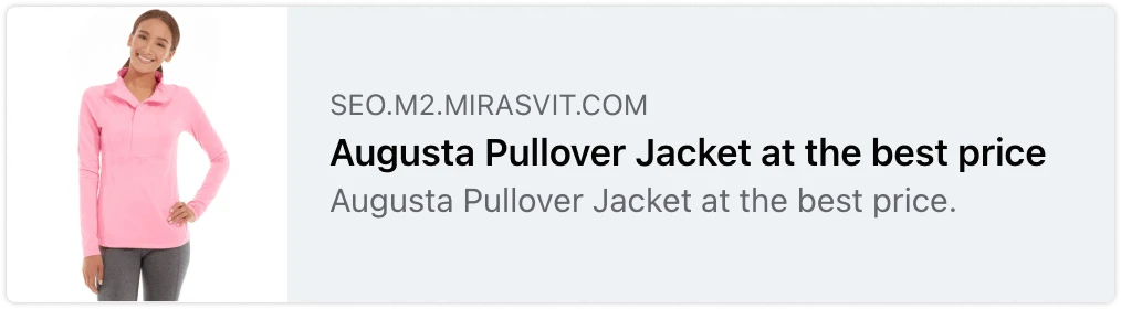 A category page with Opengraph enabled by the Mirasvit Advanced SEO Suite Magento 2 module - the best SEO suite for Magento 2.
