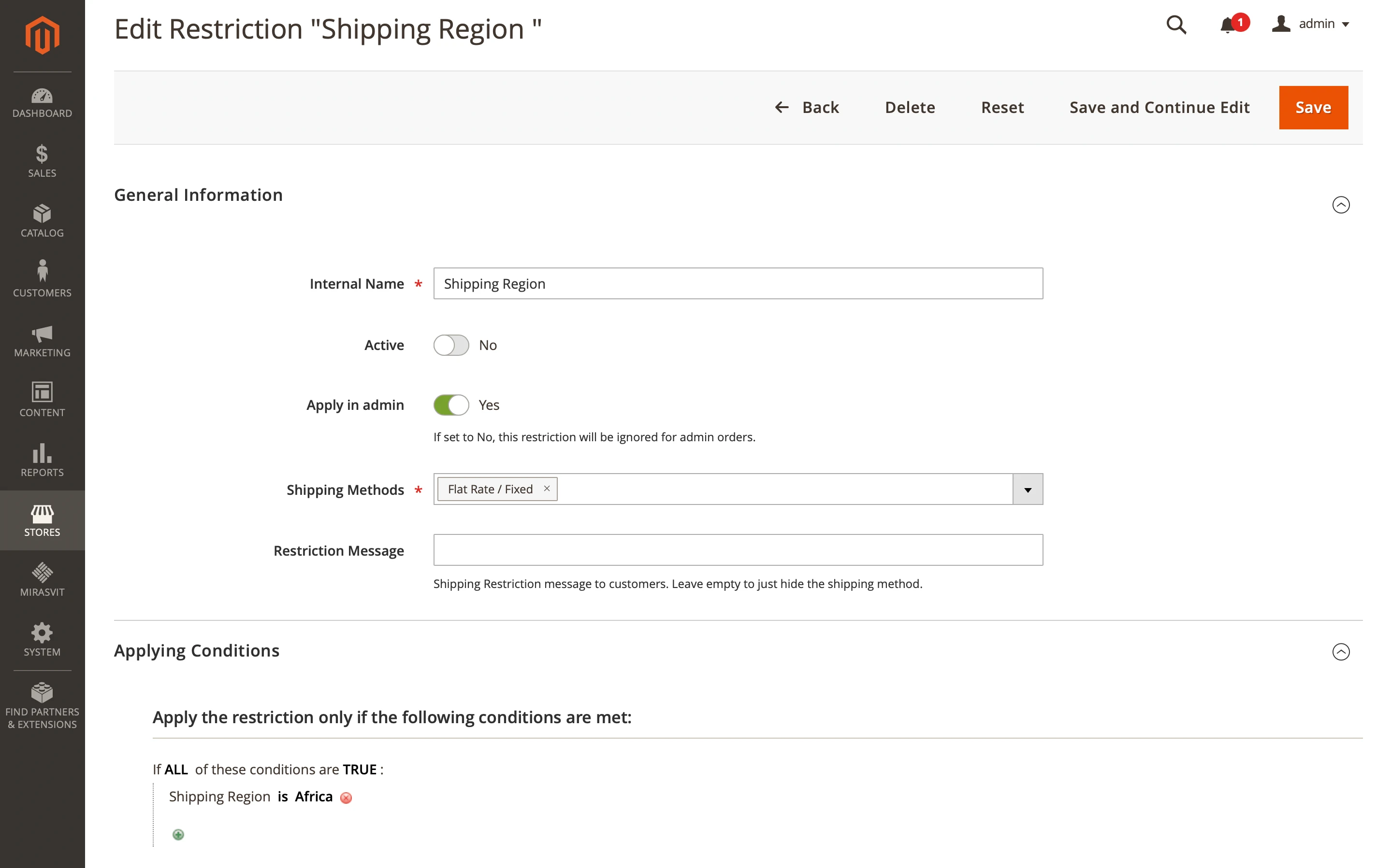 Shipping Restrictions module for shipping restrictions system