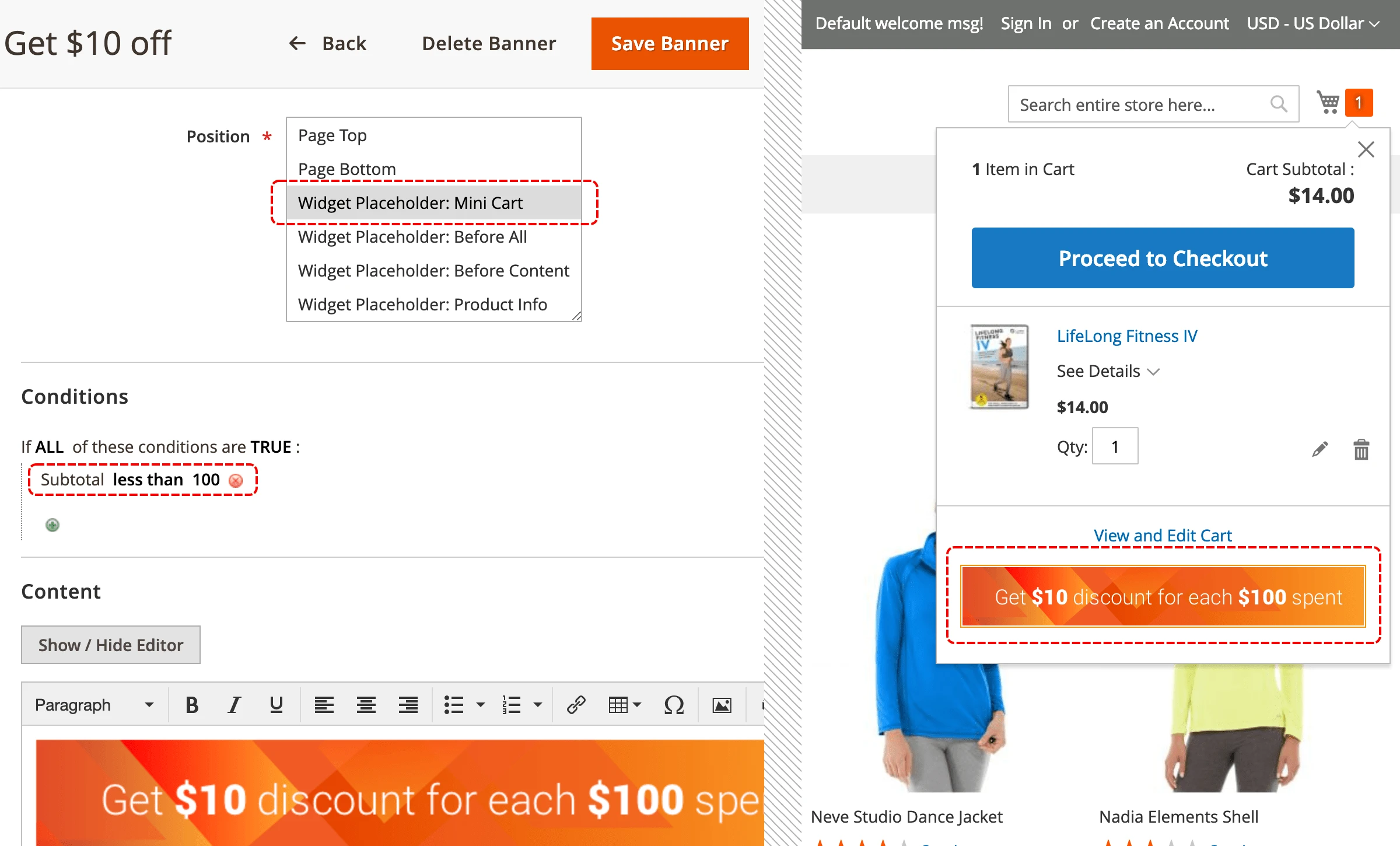 promo banner placement