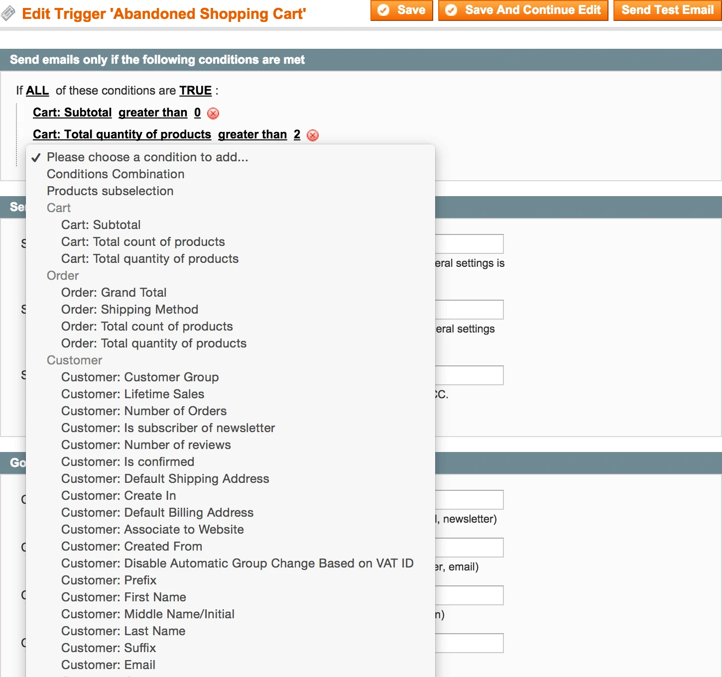 Trigger Rule Conditions