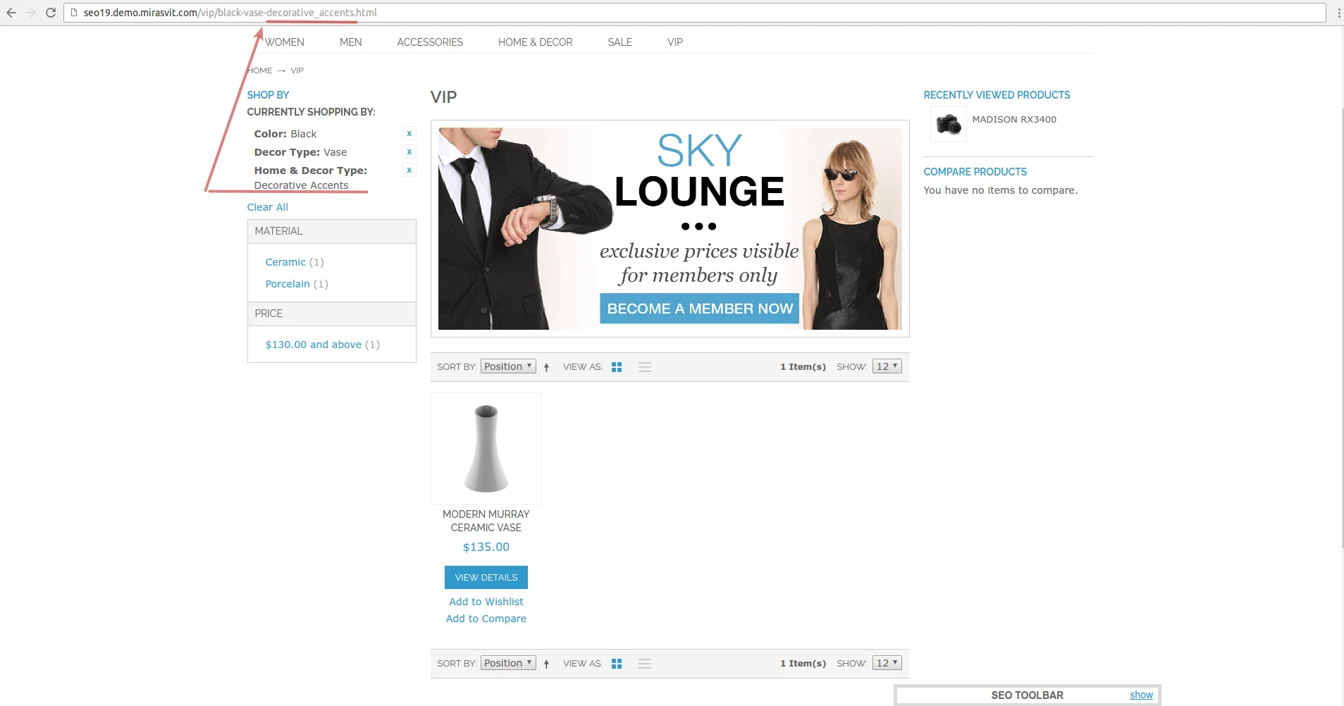 URL with separator in keyphrase